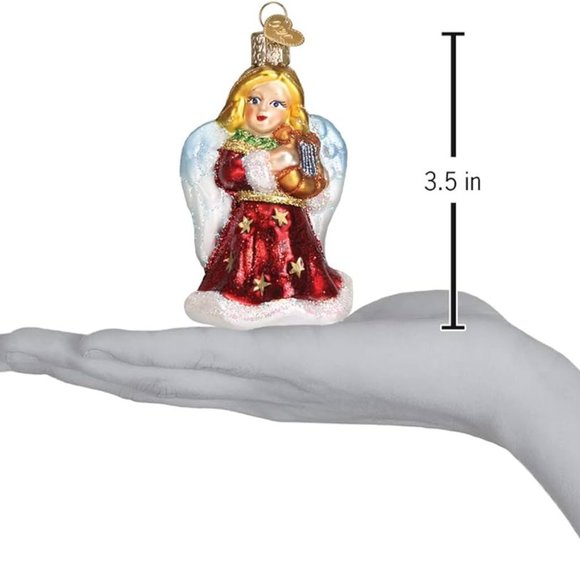 Red Angel with Lyre Ornament with Keepsake Box | Old World Christmas | NWT - Picture 3 of 3